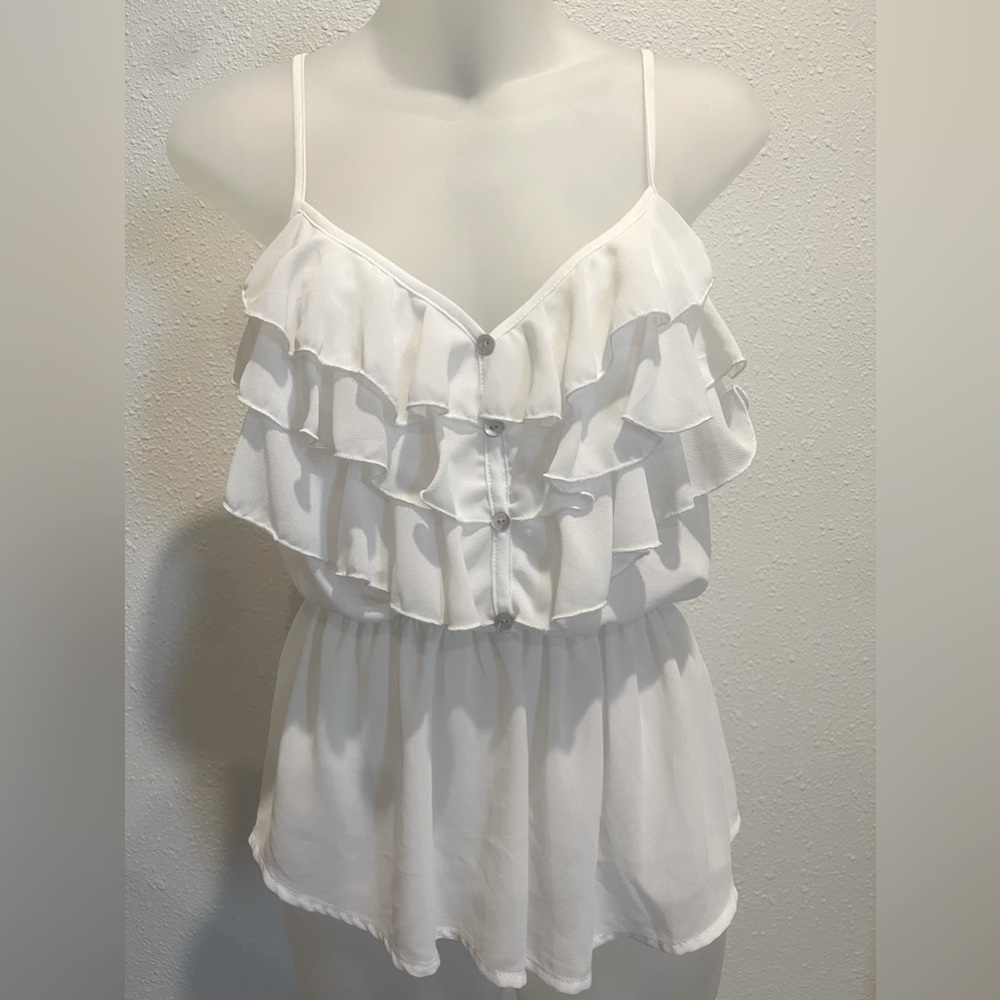 Spaghetti Strap Ruffles Shirt